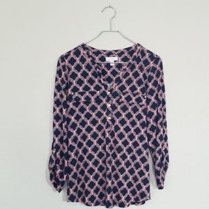 Relaxed Fit/ Pink and Navy top